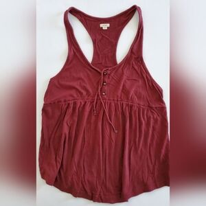 Aerie Burgundy Boho Layering Racerback Tank Top Women's Size XL